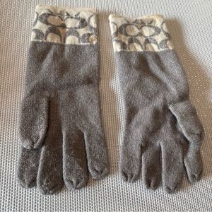 Coach Gloves Gold Sparkly One Size